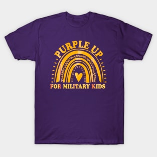 Purple up golden rainbow for military kids T-Shirt